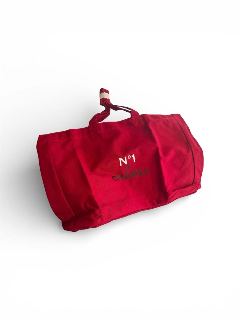 Chanel Beaute N°1 de Chanel Red Canvas Shopper Tote Bag GWP Novelty